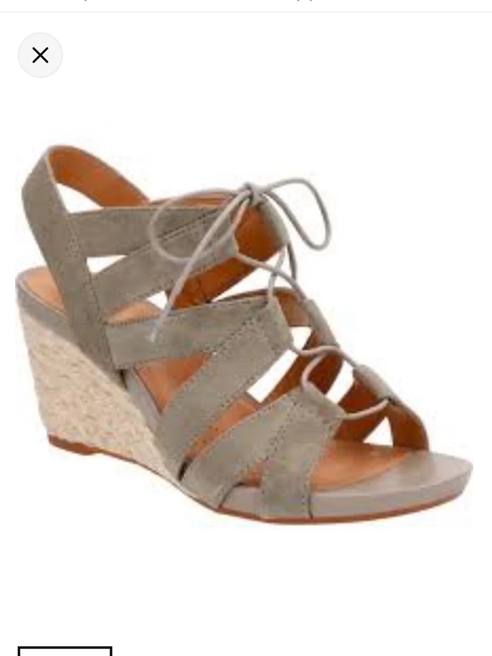 Clarks Acina Chester in Sage Suede Lace-Up Espadrille Wedge Sandals